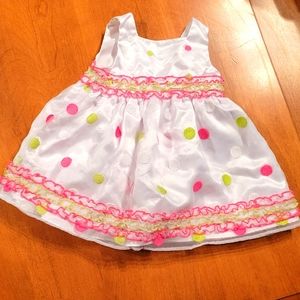 Charming White Polka Dot Kids Formal Dress